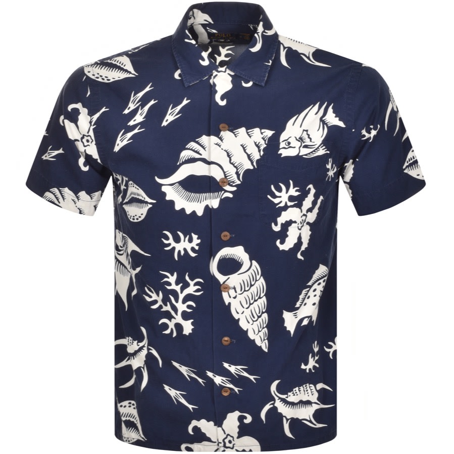 Alternative Image for ProductRalph Lauren Print Short Sleeve Shirt Navy1